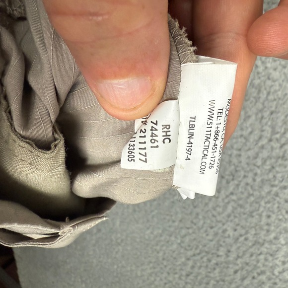 5.11 Tactical Ripstop Mens 34x32 Tan Pants‎ Fast Tac Cargo Work Utility - Picture 8 of 11
